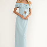 Maelie Column Maxi Skirt Blue