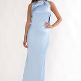 Levinia Draped Back Maxi Dress Blue