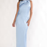 Levinia Draped Back Maxi Dress Blue