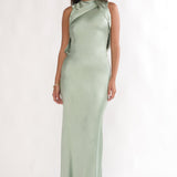 Levinia Draped Back Maxi Dress Pistachio