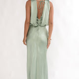 Levinia Draped Back Maxi Dress Pistachio