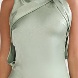 Levinia Draped Back Maxi Dress Pistachio