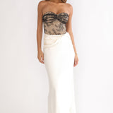 Valoria Lace Bodice Maxi Dress Oyster
