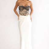 Valoria Lace Bodice Maxi Dress Oyster