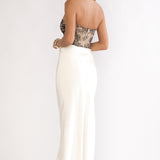 Valoria Lace Bodice Maxi Dress Oyster