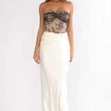 Valoria Lace Bodice Maxi Dress Oyster