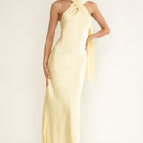 Alvara Crossover Halterneck Maxi Dress Butter