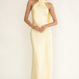 Alvara Crossover Halterneck Maxi Dress Butter