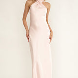 Alvara Crossover Halterneck Maxi Dress Pink