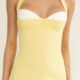 Briela Halter Bustier Maxi Dress Lemon
