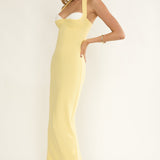 Briela Halter Bustier Maxi Dress Lemon