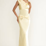 Tahlia Rae Mesh Waist Cap Sleeve Maxi Dress Butter