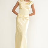 Tahlia Rae Mesh Waist Cap Sleeve Maxi Dress Butter