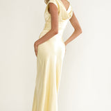 Tahlia Rae Mesh Waist Cap Sleeve Maxi Dress Butter
