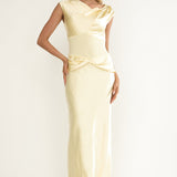 Tahlia Rae Mesh Waist Cap Sleeve Maxi Dress Butter