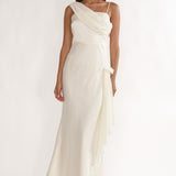 Doloros Drape Accent Maxi Dress Oyster