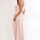 Doloros Drape Accent Maxi Dress Pink