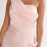 Doloros Drape Accent Maxi Dress Pink