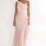 Doloros Drape Accent Maxi Dress Pink