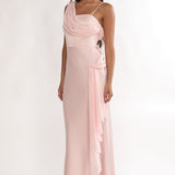 Doloros Drape Accent Maxi Dress Pink