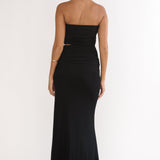 Truths Cut-Out Waist Ruched Maxi Dress Black