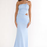 Truths Cut-Out Waist Ruched Maxi Dress Blue