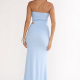 Truths Cut-Out Waist Ruched Maxi Dress Blue