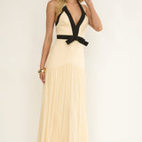 Aven Halter Bow Maxi Dress Butter