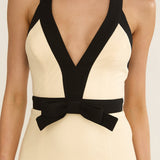 Aven Halter Bow Maxi Dress Butter