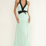 Aven Halter Bow Maxi Dress Mint