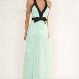 Aven Halter Bow Maxi Dress Mint