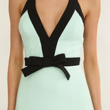Aven Halter Bow Maxi Dress Mint