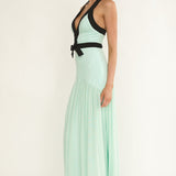 Aven Halter Bow Maxi Dress Mint
