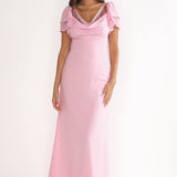 Elorin Lace Trim Maxi Dress Pink