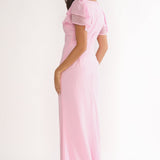 Elorin Lace Trim Maxi Dress Pink