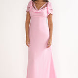 Elorin Lace Trim Maxi Dress Pink