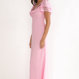 Elorin Lace Trim Maxi Dress Pink