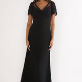 Elorin Lace Trim Maxi Dress Black