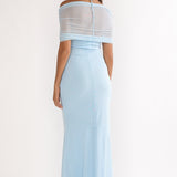 Shia Off-Shoulder Halterneck Maxi Dress Blue