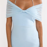 Shia Off-Shoulder Halterneck Maxi Dress Blue