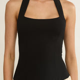 Elery Drop Waist Halter Maxi Dress Black/Cream