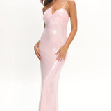 Roselyn One-Shoulder Sequin Maxi Dress Pink
