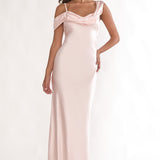 Emelle Asymmetric Neckline Maxi Dress Pink