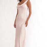 Emelle Asymmetric Neckline Maxi Dress Pink