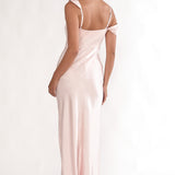 Emelle Asymmetric Neckline Maxi Dress Pink