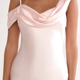 Emelle Asymmetric Neckline Maxi Dress Pink