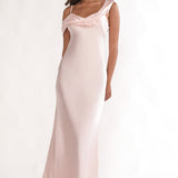 Emelle Asymmetric Neckline Maxi Dress Pink