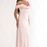 Emelle Asymmetric Neckline Maxi Dress Pink