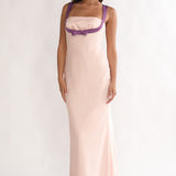 Elowra Bow Bust Maxi Dress Pink