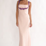 Elowra Bow Bust Maxi Dress Pink